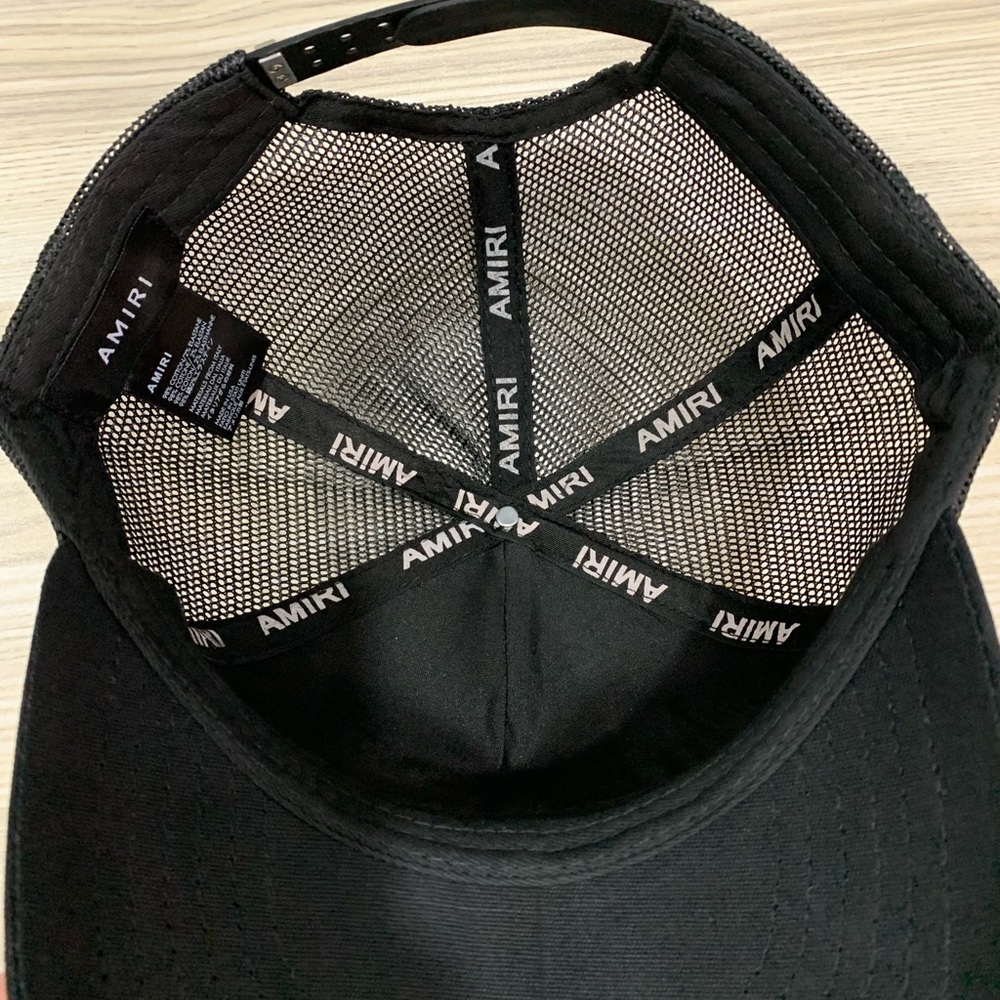 Amiri Black Trucker Hat Summer embroidery mesh cap - Picture 5 of 5
